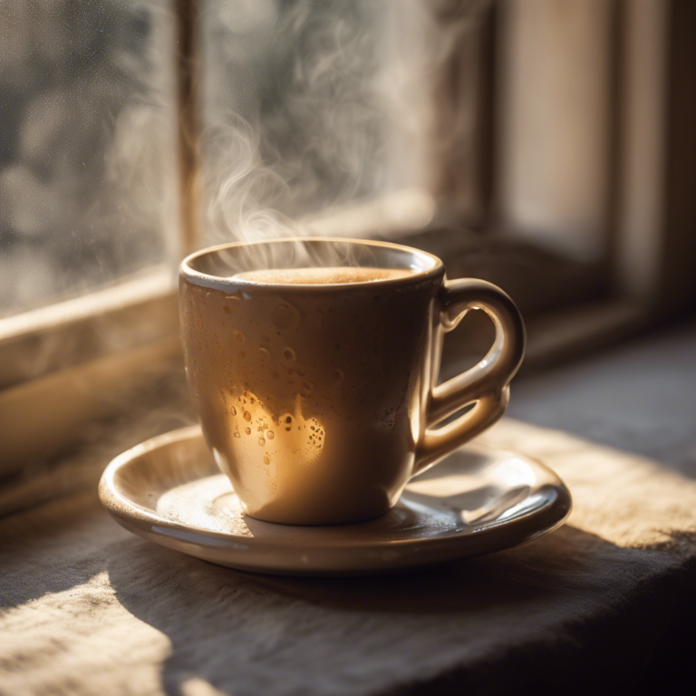 A hot cup of coffee in a windowsill, symbolising the restorative impact of free empowerment training
