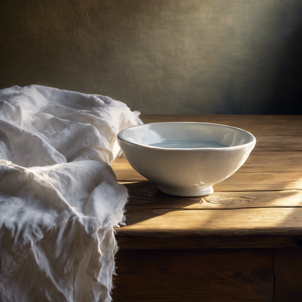 A realistic painting of a bowl and washcloth symbolising acts of service in your relationship